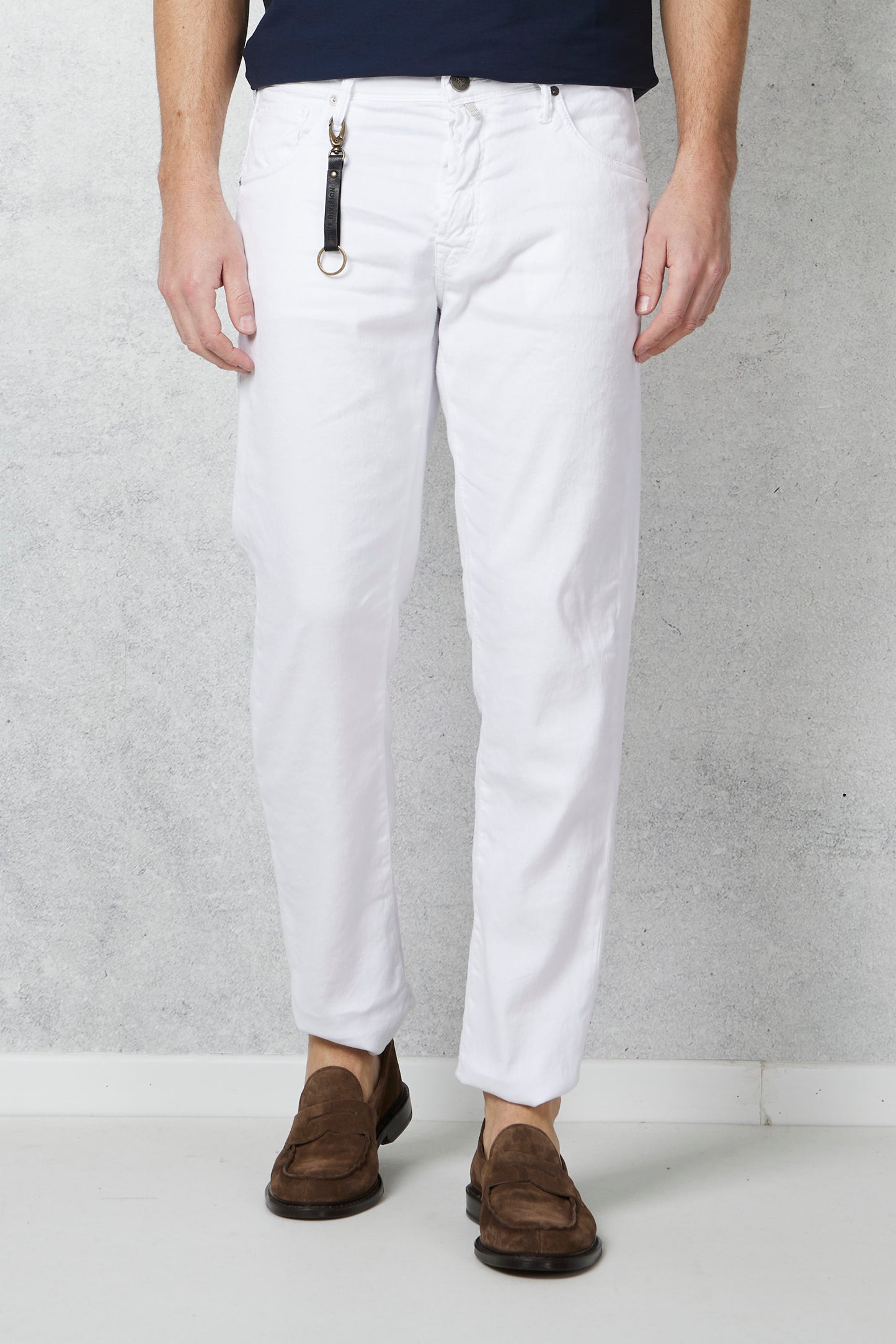  Incotex Denim Jeans Cotton And Linen White Men Bianco Uomo - 1