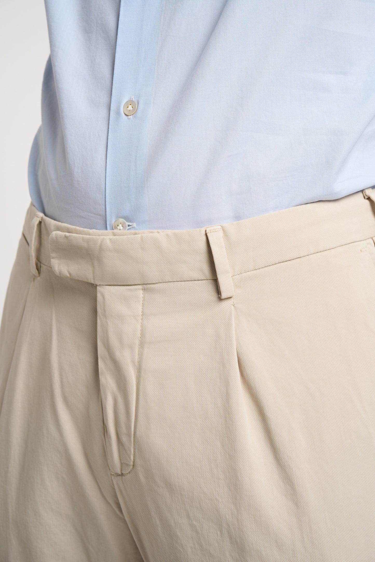  Devore Pants With Pleats In Cotton/silk/elastane Grey Beige Uomo - 5