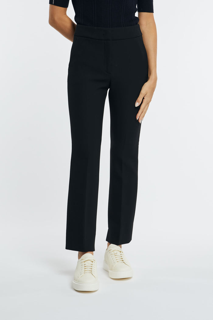 Peserico Double Black Technical Canvas Trousers for Women
