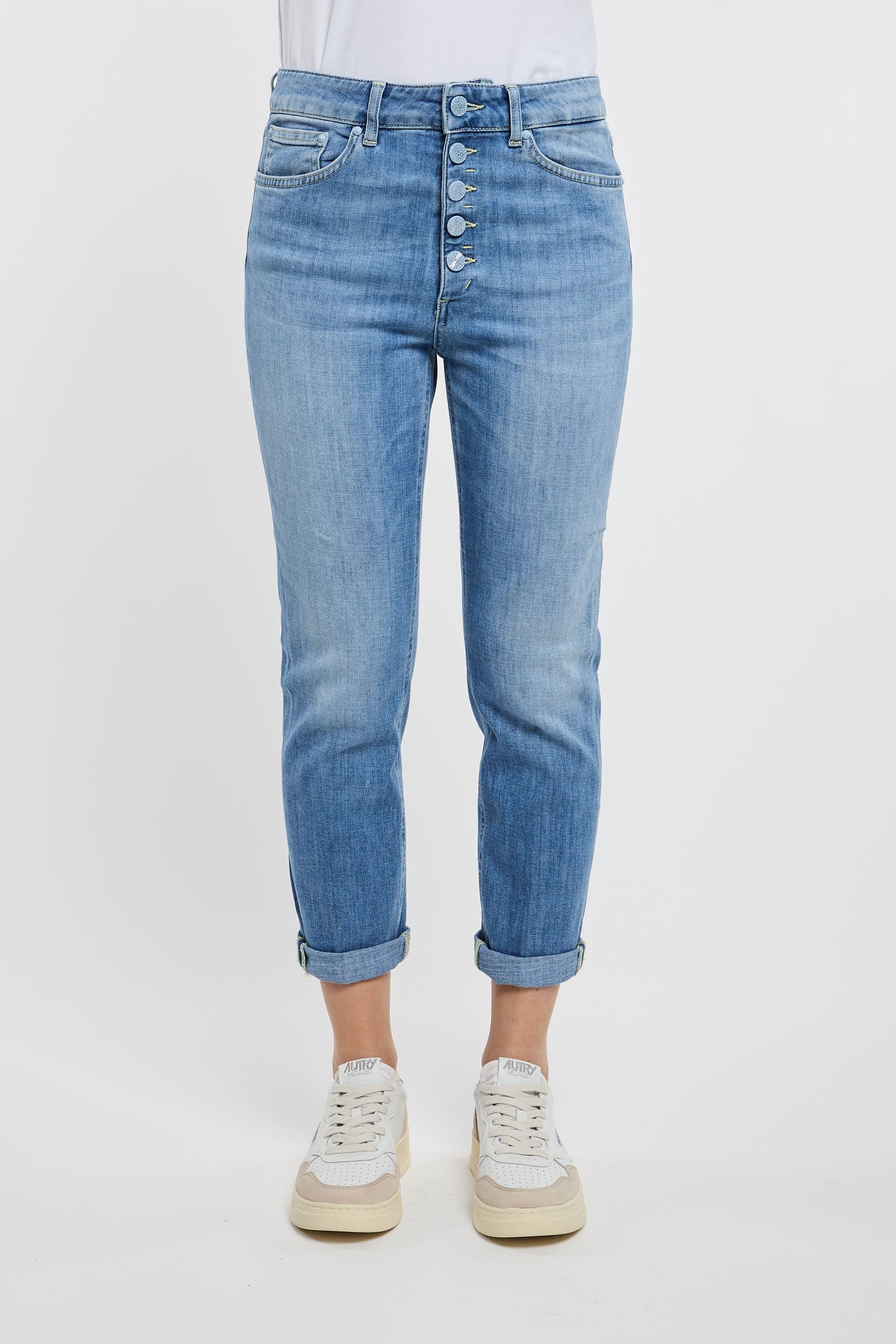  Dondup Jeans Koons In Mixed Cotton Blue Blu Donna - 1