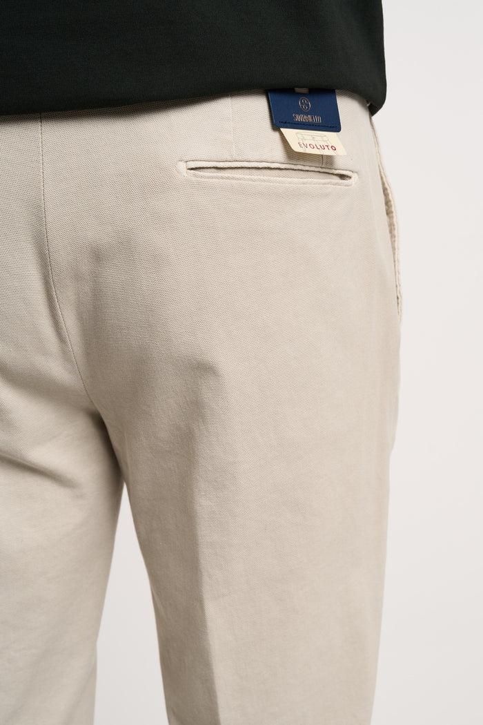  Santaniello Trousers 97% Co 3% Ea Multicolored Beige Uomo - 5