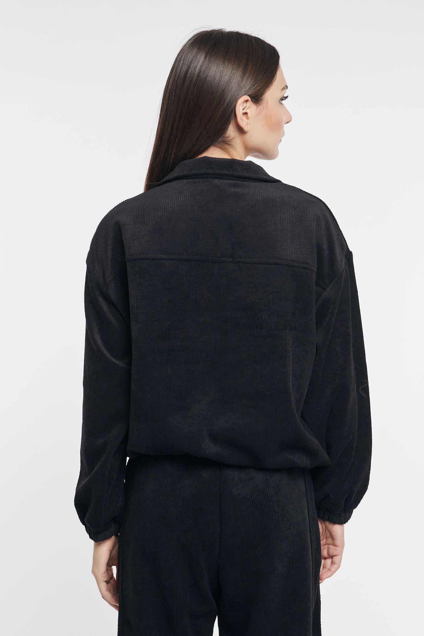  8 Pm Felpa Capovilla Nero Nero Donna - 5