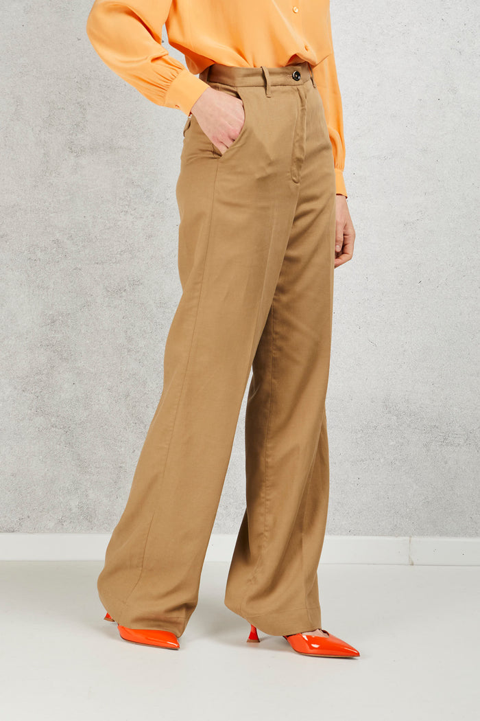 Nine In The Morning Women's Beige Palazzo Chino Trousers-2