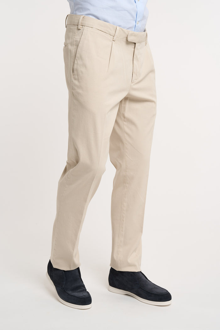  Devore Pants With Pleats In Cotton/silk/elastane Grey Beige Uomo - 3