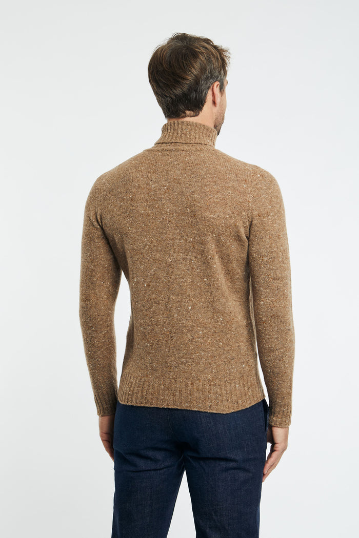  Drumohr Turtleneck Sweater Brown Beige Uomo - 4