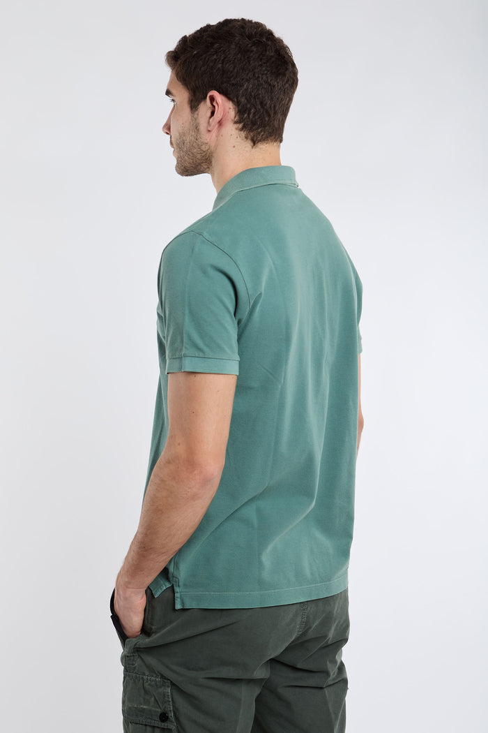 Stone Island Slim Fit Green Polo in 100% CO-2