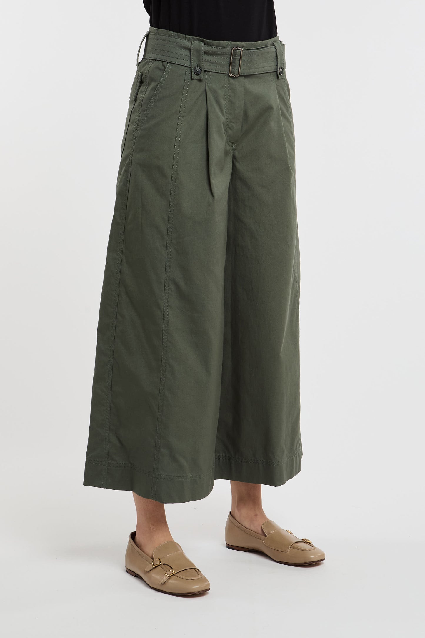  Max Mara Weekend Trousers 100% Co Green Verde Donna - 3