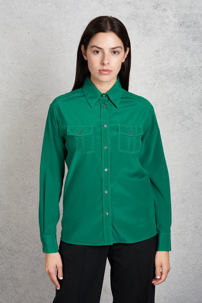  Robert Friedman Women's Green Silk Shirt Verde Donna - 1