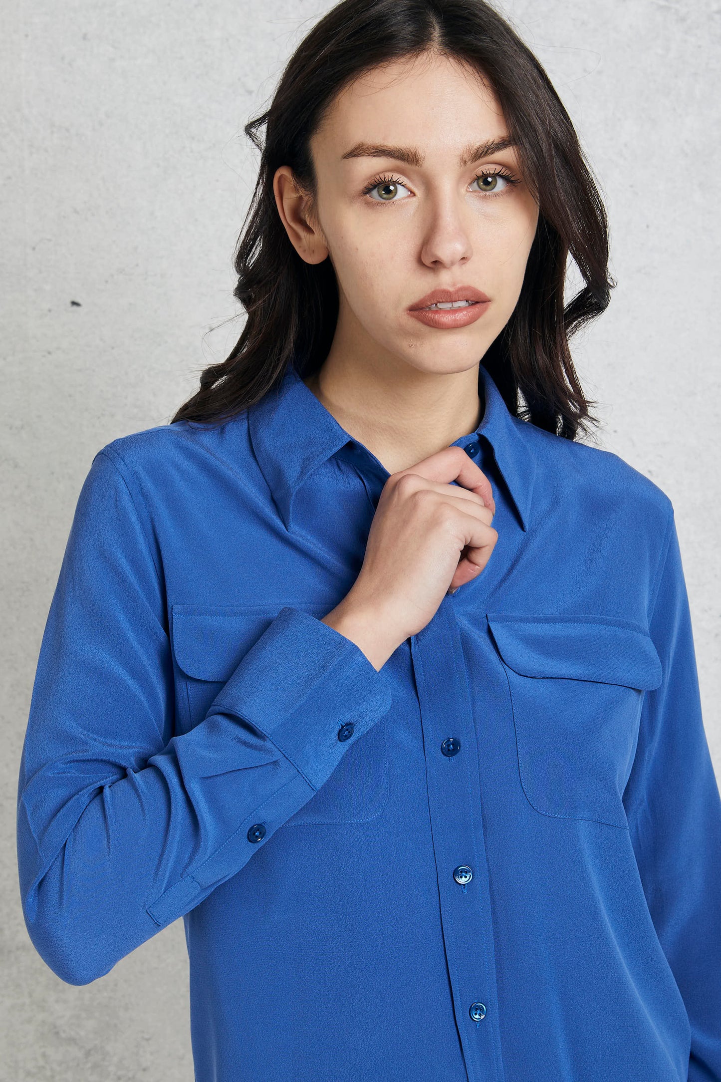  Equipment Femme Blue Silk Shirt For Women Blu Donna - 7