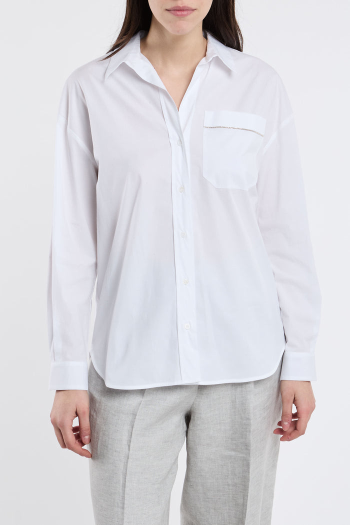  Peserico Camicia Popeline Di Cotone Bianco Bianco Donna - 1