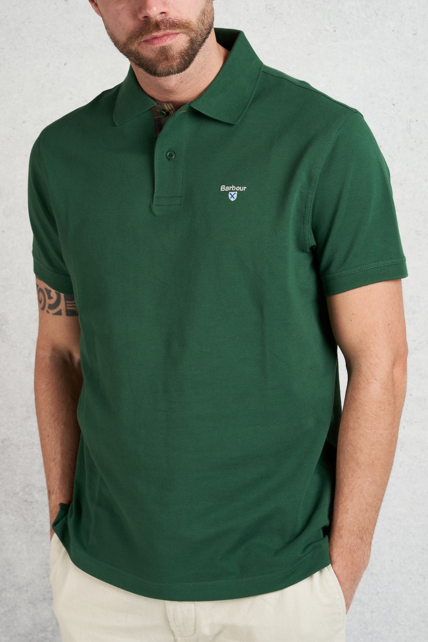  Barbour Men's Green Half Sleeve Polo Shirt Verde Uomo - 2