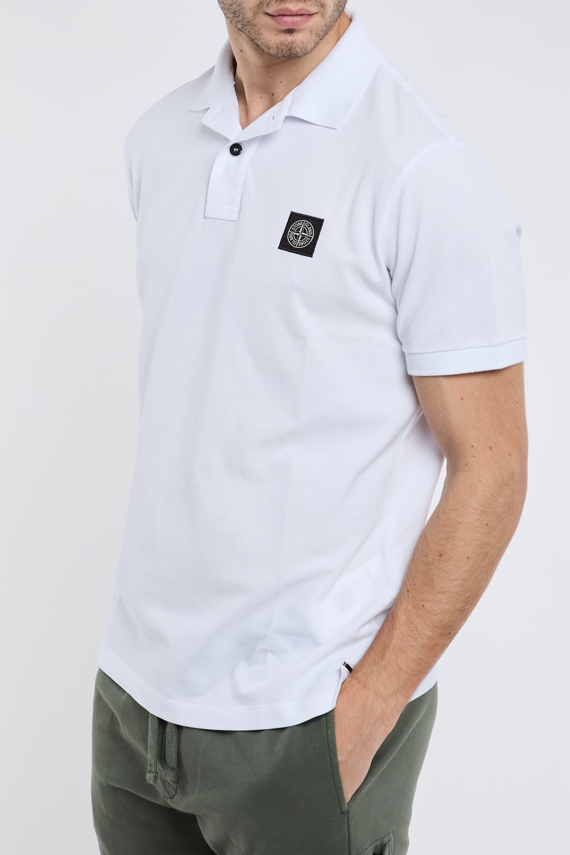 White stone island hot sale polo