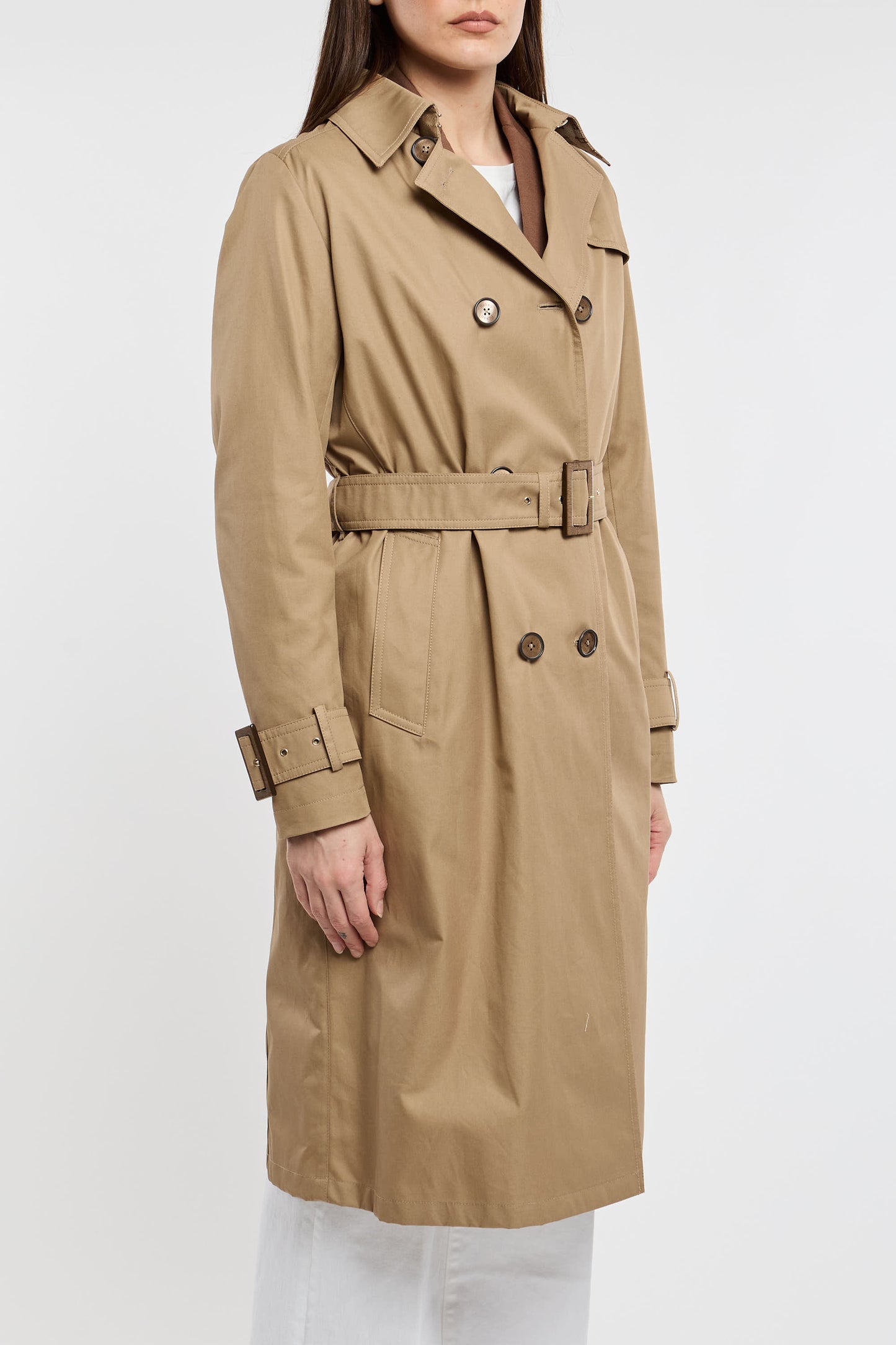  Herno Double-breasted Trench Delon 100% Co Beige Beige Donna - 4