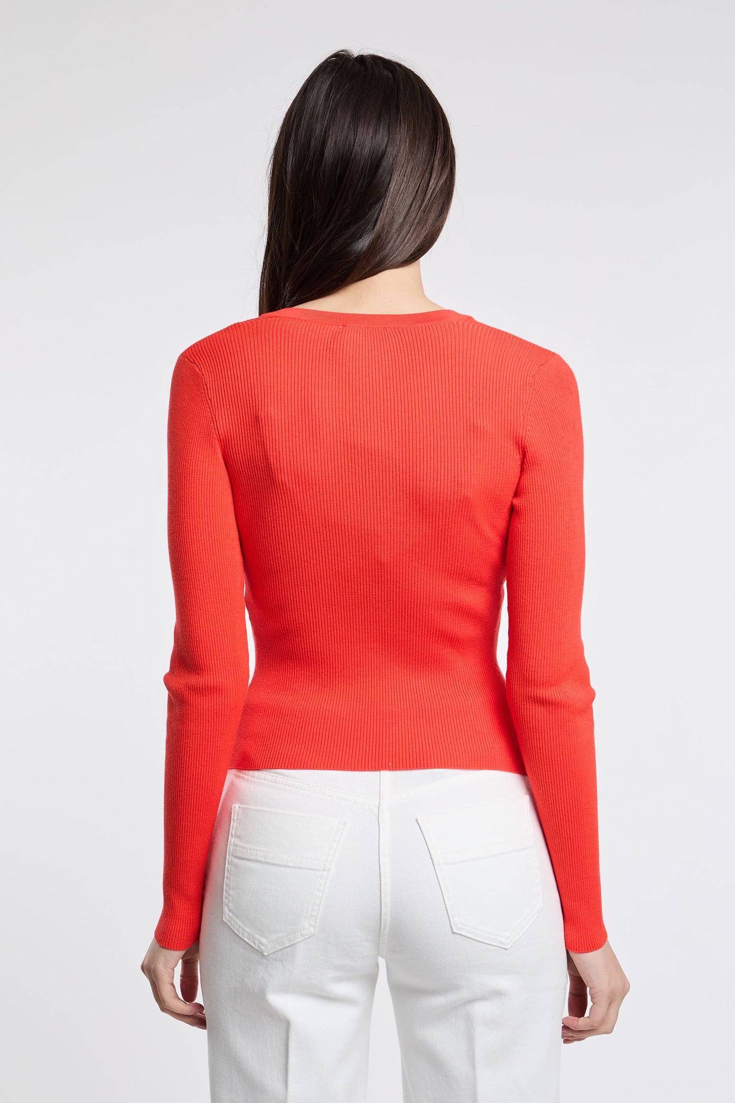  Elisabetta Franchi Sweater 72% Vi 28% Pl Red Bianco Donna - 5