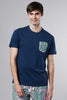  Mc2 Saint Barth Cotton T-shirt With Printed Details Blu Blu Uomo - 1