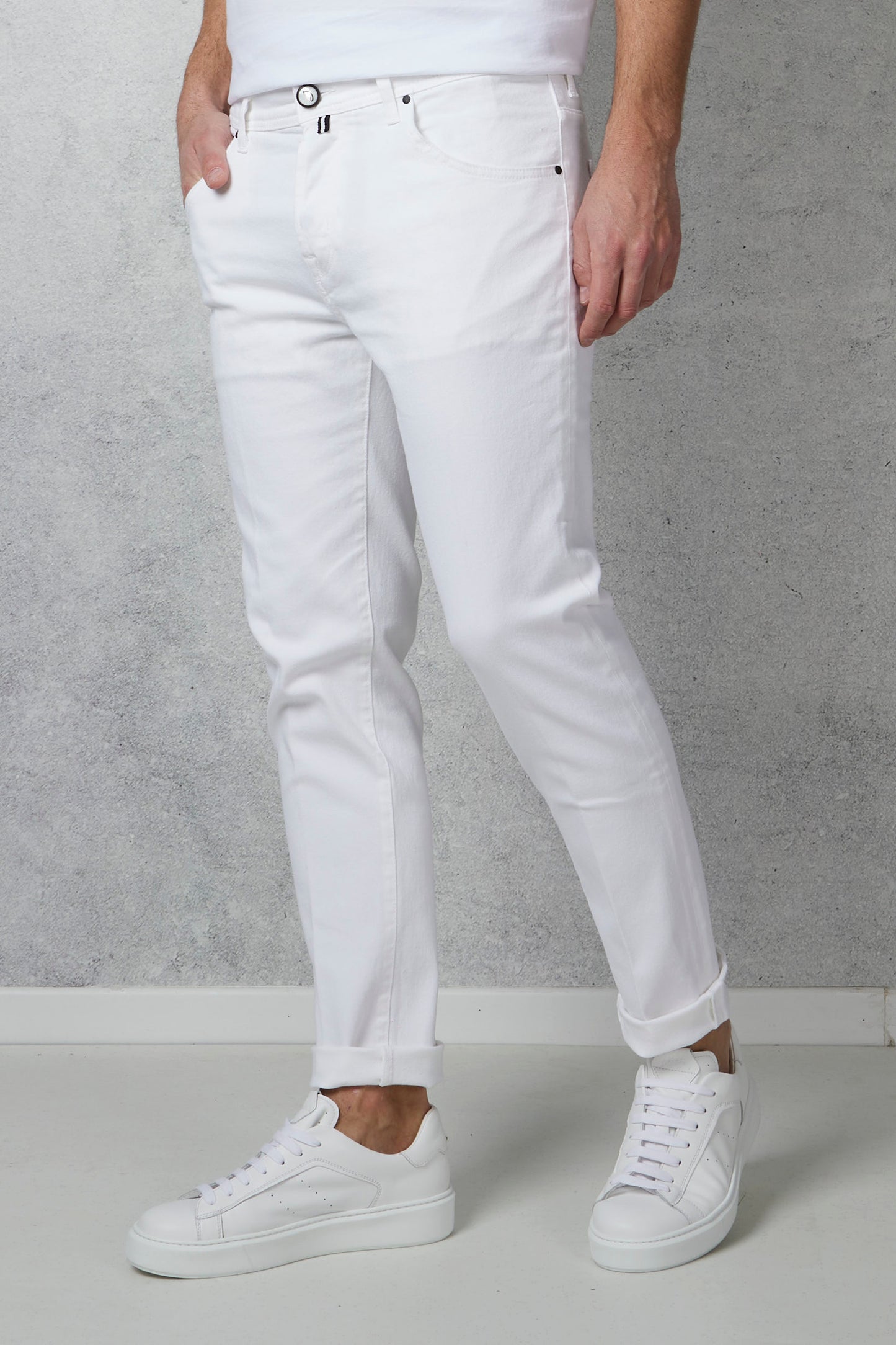  Jacob Cohen X Histores Jeans Pkt Slim Crop/carrot Scot Bianco Bianco Uomo - 2