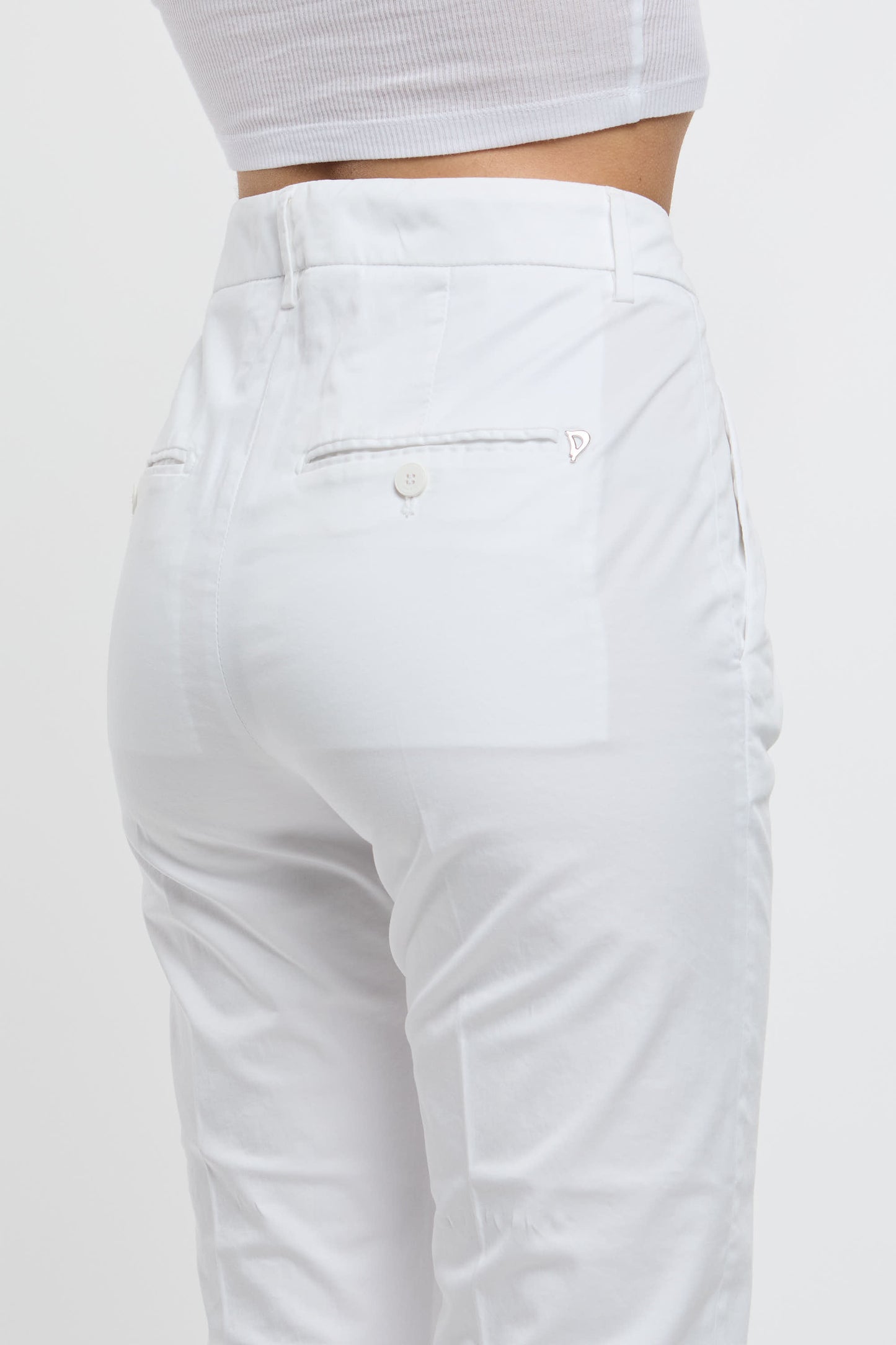  Dondup Pantalone Nima Zip Co/ea Bianco Bianco Donna - 6