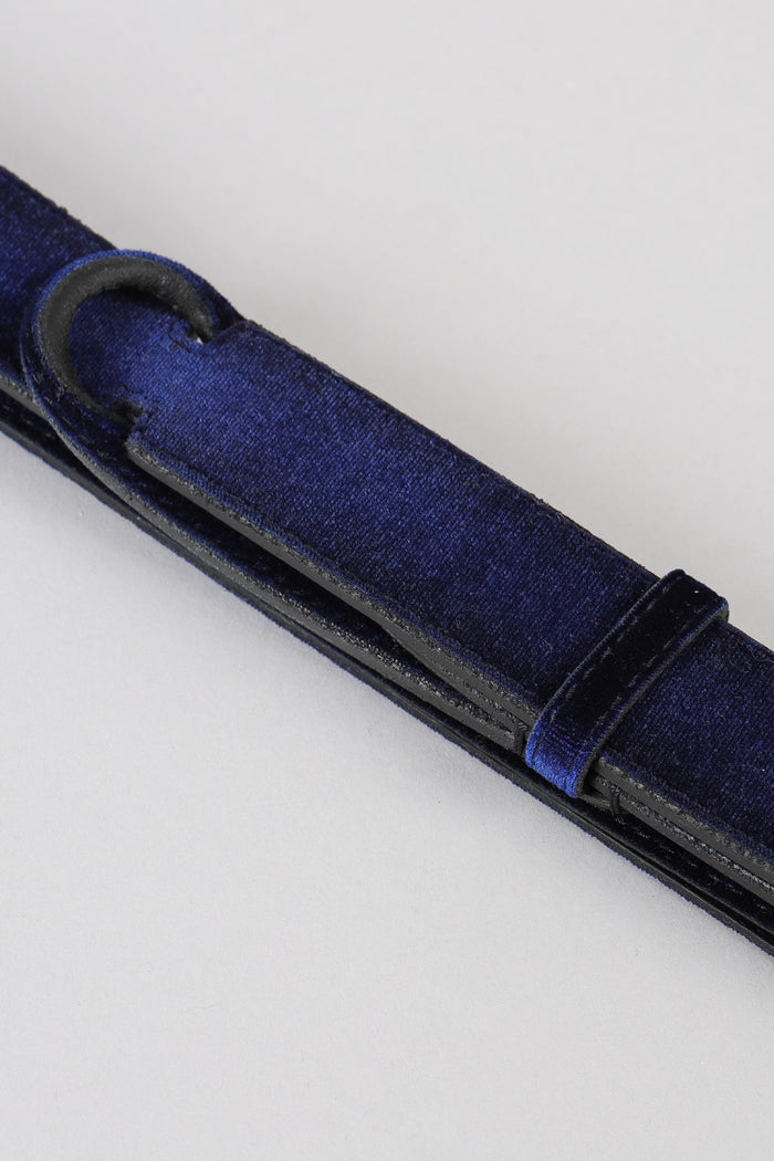  Orciani Men's Blue Velvet Nobuckle Belt Blu Uomo - 3