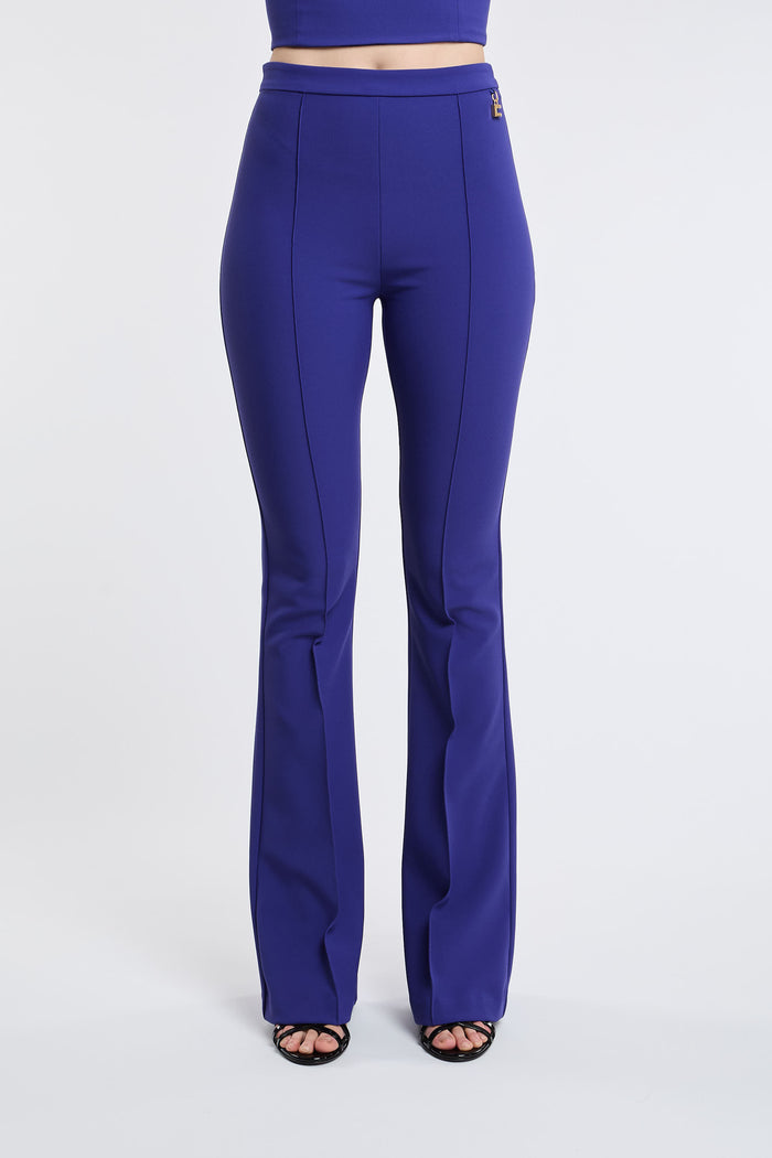  Elisabetta Franchi Blue Trousers 96% Pl 4% Ea Blu Donna - 2