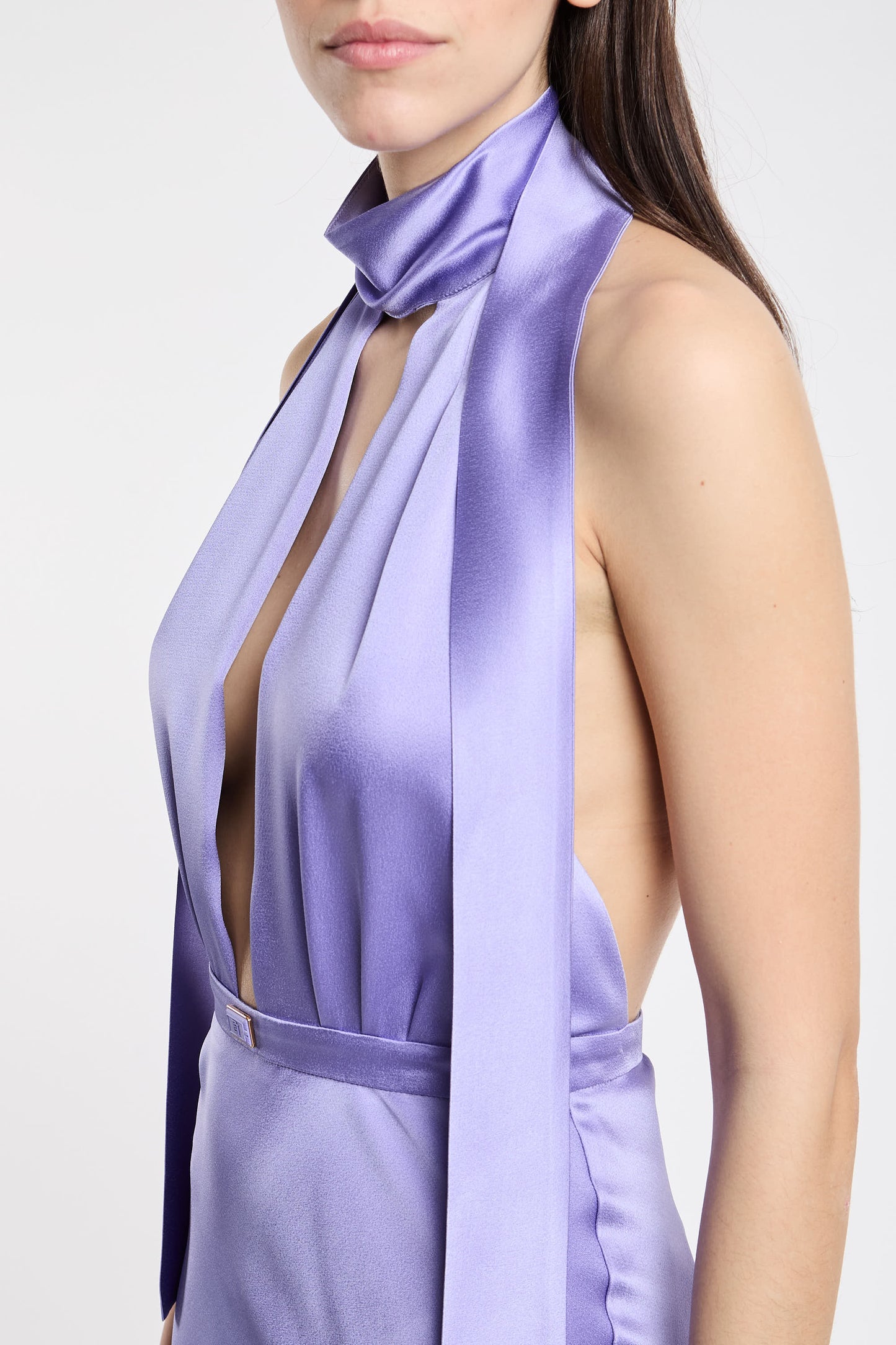  Elisabetta Franchi Purple Dress In Acetate/viscose Viola Donna - 7