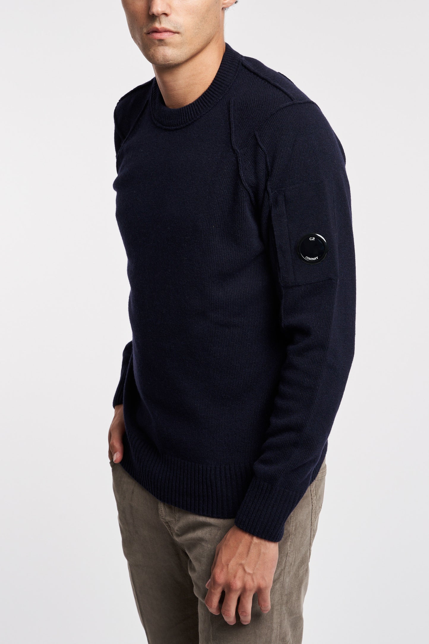 C.p. Company Maglione Crew Neck Lambswoll Blu Totaleclipse Uomo » Modamica