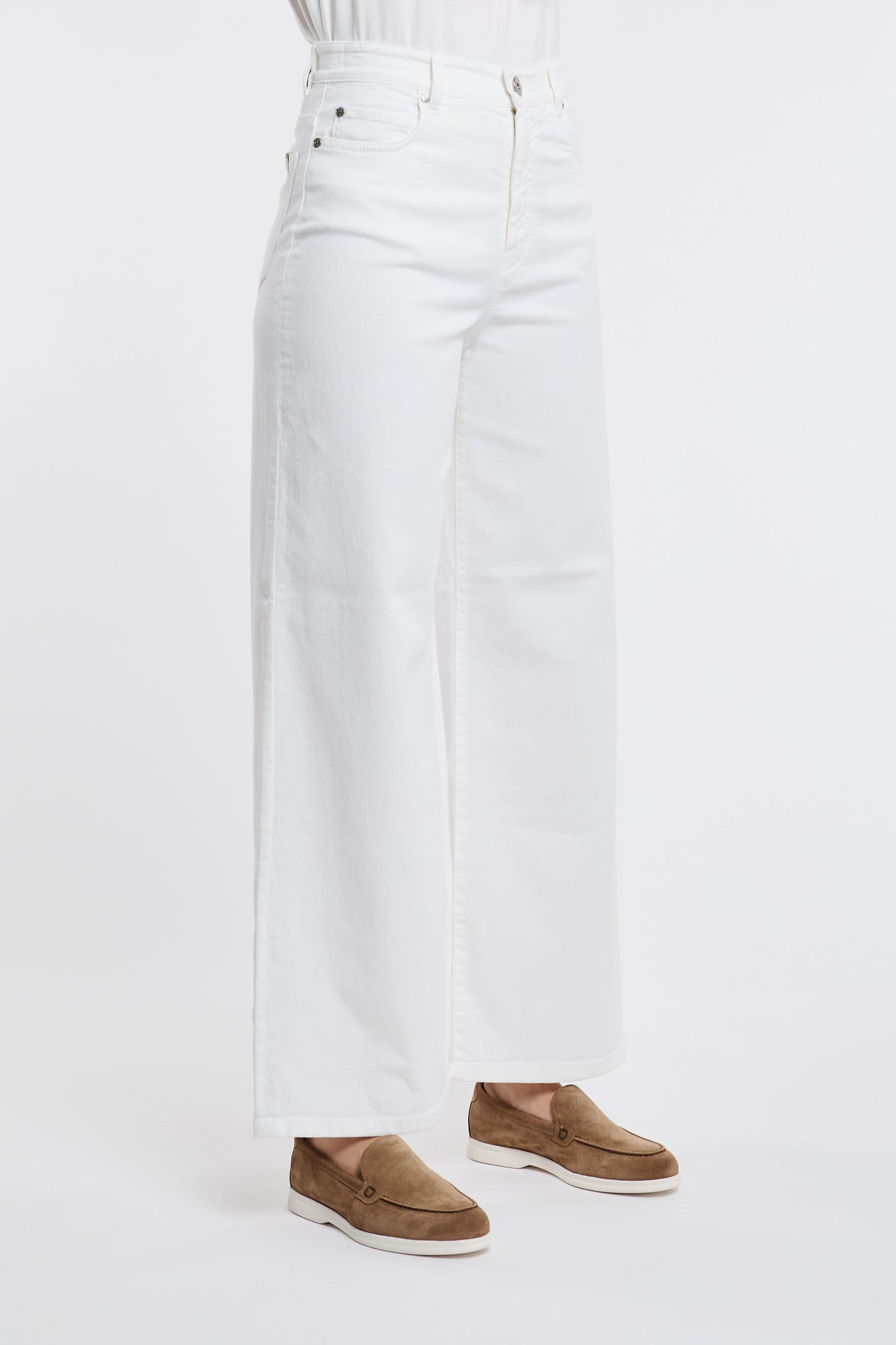  Max Mara Weekend Jeans 98% Co 2% Ea Bianco Bianco Donna - 3