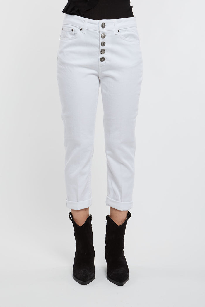  Dondup Koons Lyocell White Trousers Bianco Donna - 1