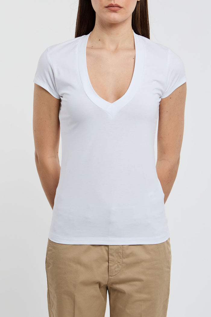  Dondup T-shirt 91% Co 9% Ea White Bianco Donna - 1