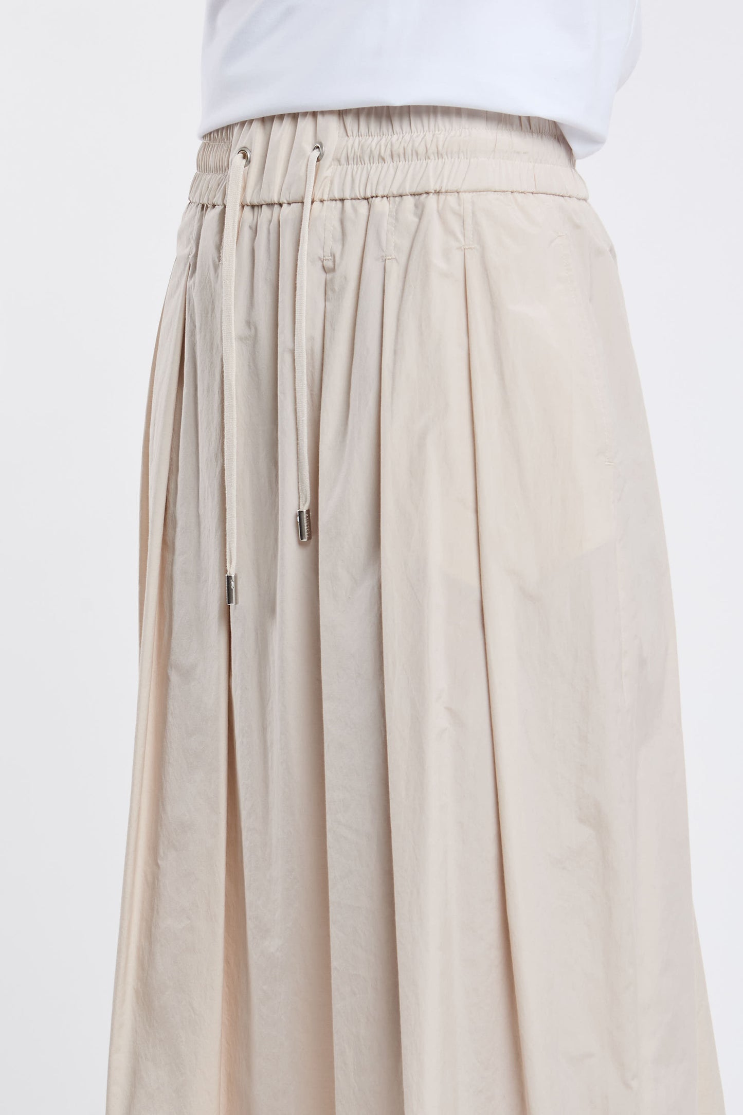  Peserico Popelin Vela Multicolor Skirt In Co/pl Beige Donna - 4