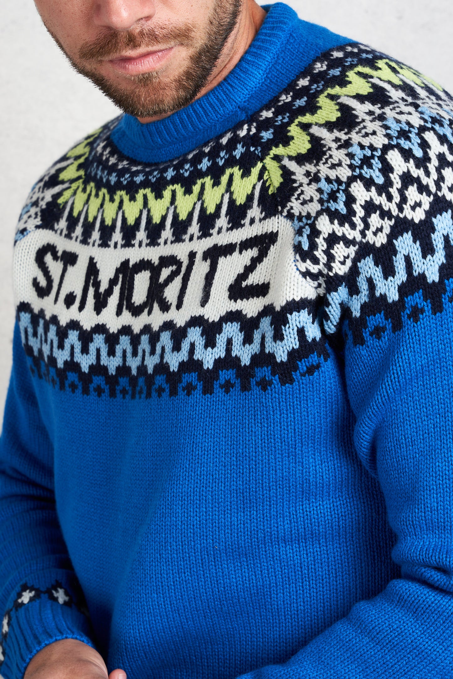  Mc2 Saint Barth Round-neck Sweater Blu Blu Uomo - 4