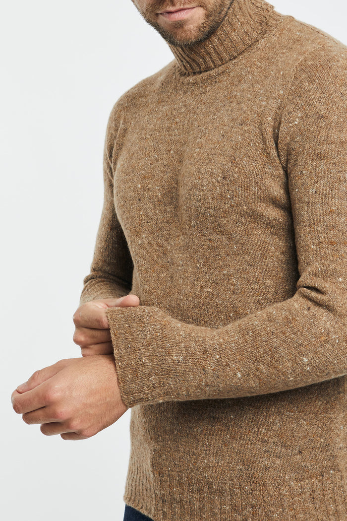 Drumohr Turtleneck Sweater Brown Beige Uomo - 6