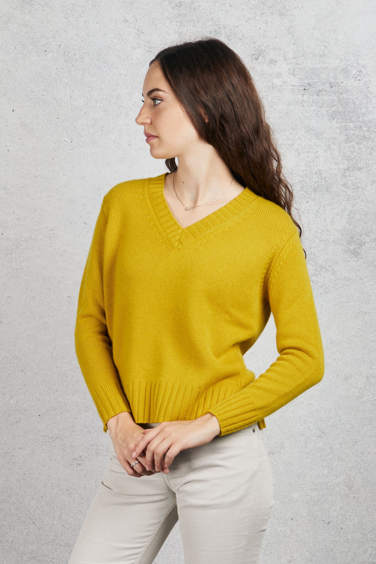  Purotatto V Neck Sweater Yellow Women Giallo Donna - 5
