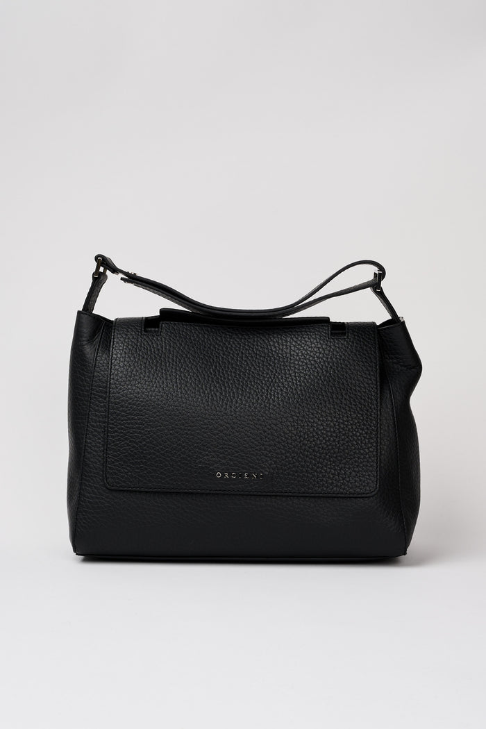  Orciani Sveva Medium Black Leather Bag Nero Donna - 1