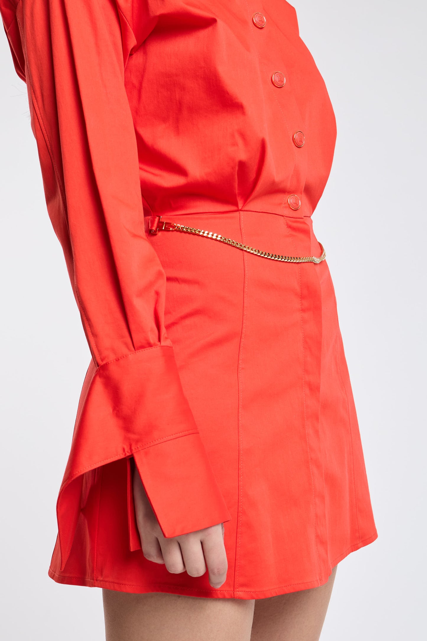  Elisabetta Franchi Red Dress In Cotton/elastane Rosso Donna - 7