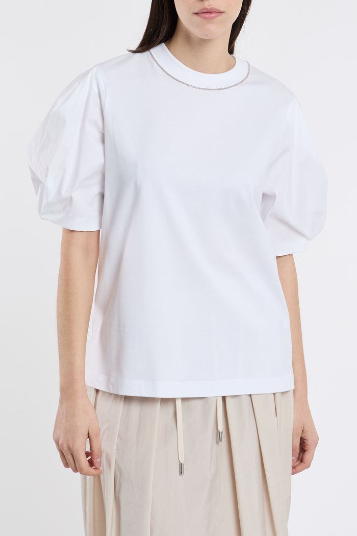  Peserico Multicolor T-shirt 97% Co 3% Ea Bianco Donna - 1