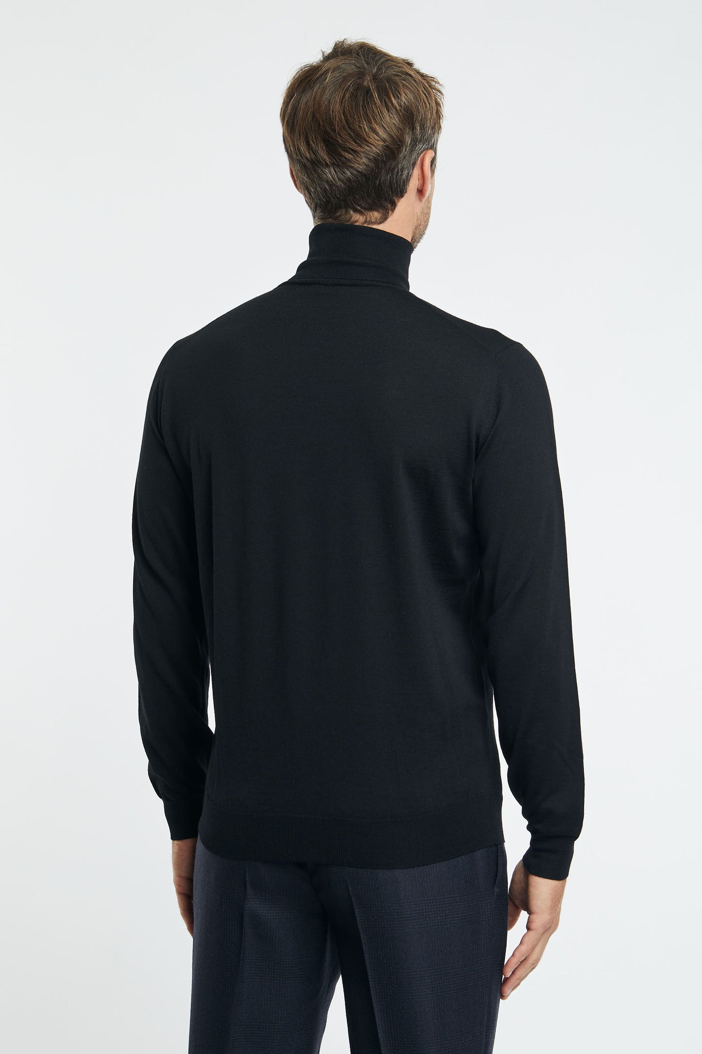  Hindustrie Turtleneck Sweater Royal Merino Black Nero Uomo - 4