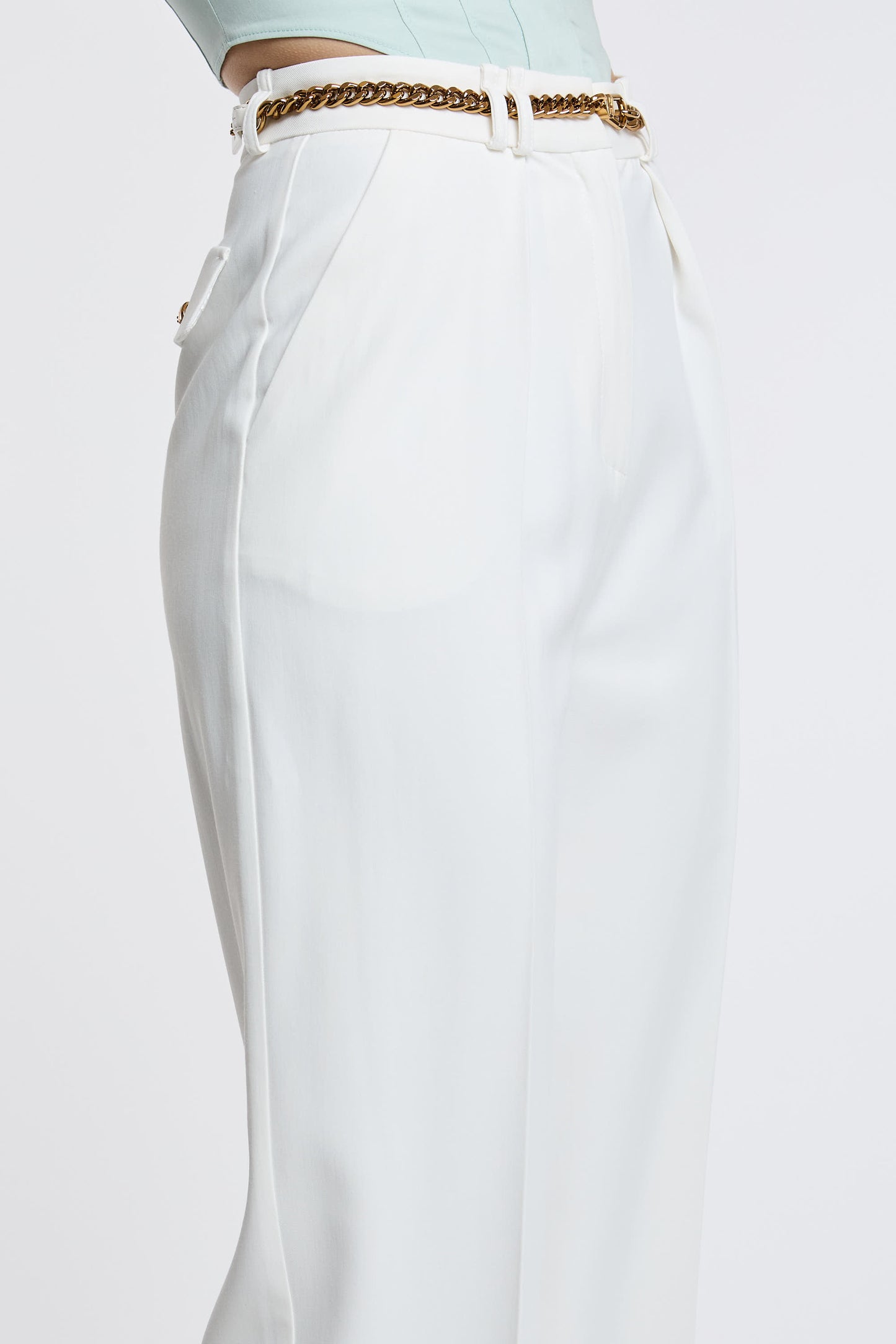  Elisabetta Franchi Trousers 97% Vi 3% Ea White Bianco Donna - 6