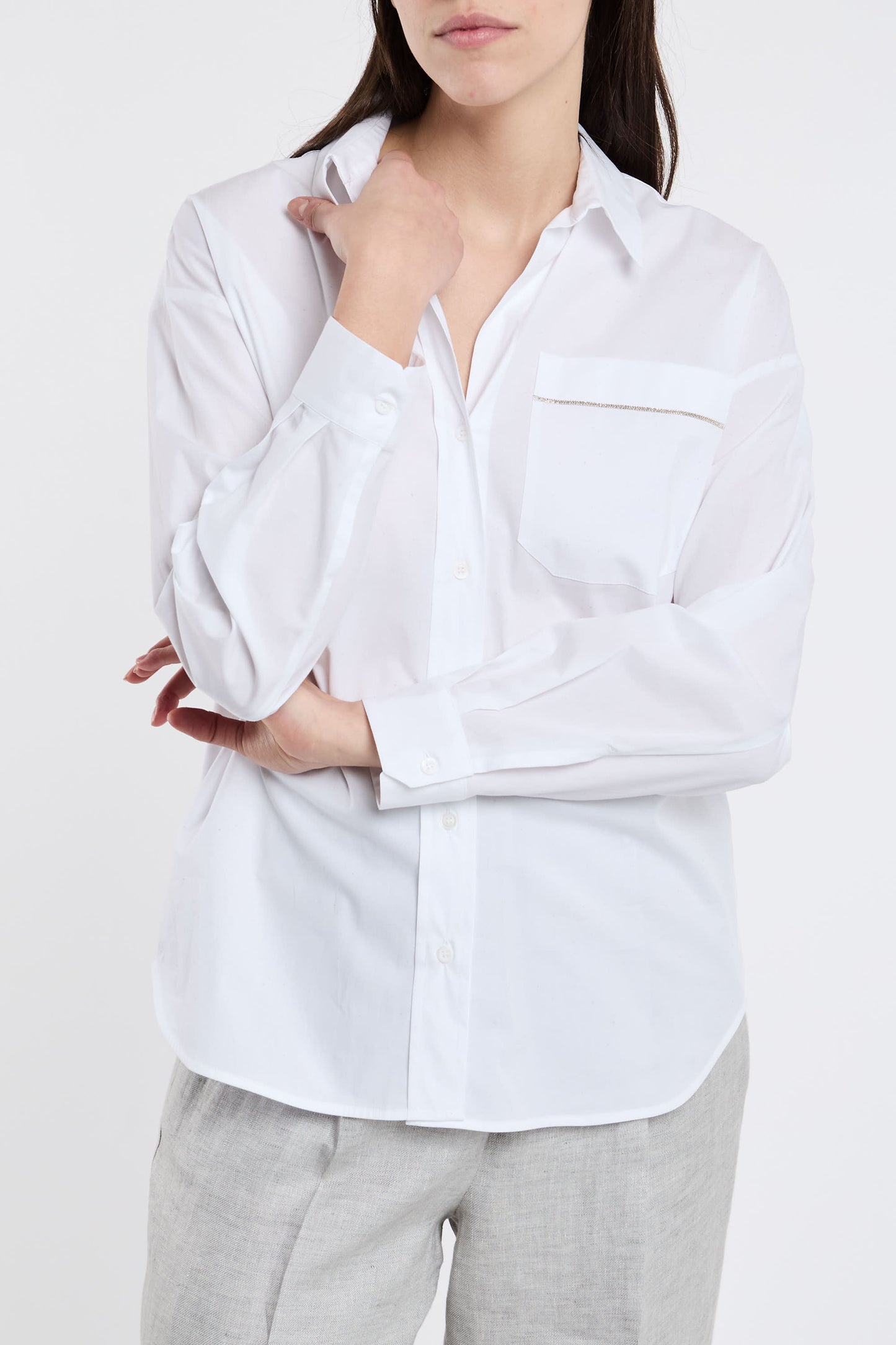  Peserico Cotton Poplin White Shirt Bianco Donna - 6