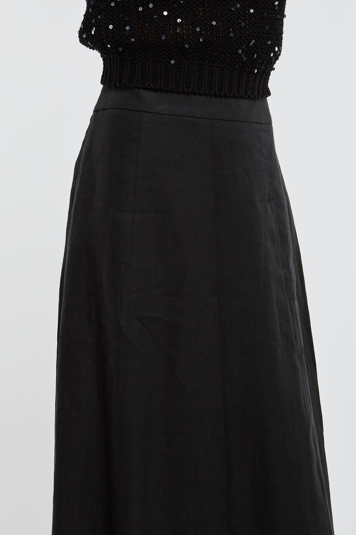  Peserico Skirt 100% Li Black Nero Donna - 5