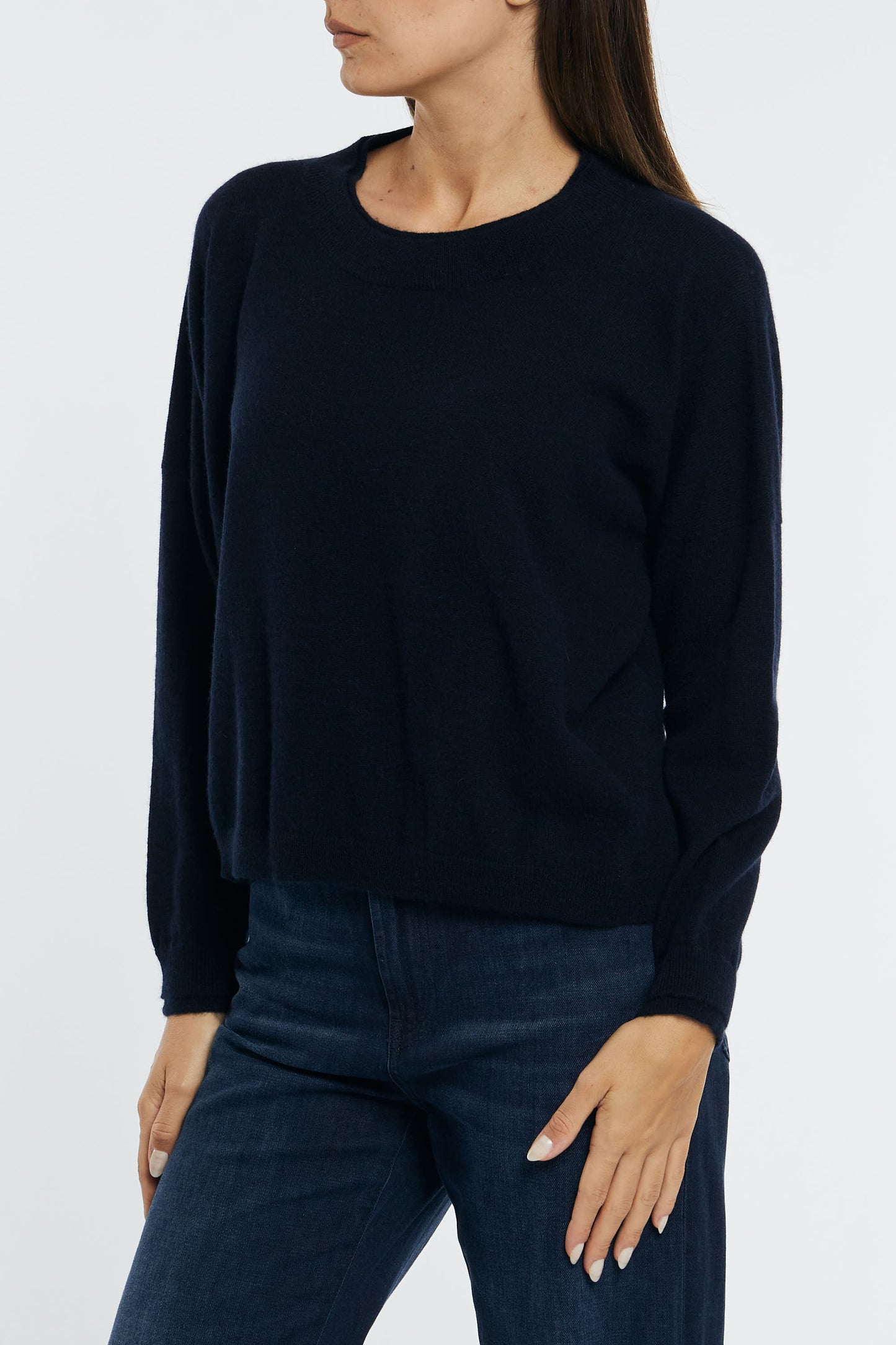  Verybusy Crew Neck Over Blue Woman Blu Donna - 1