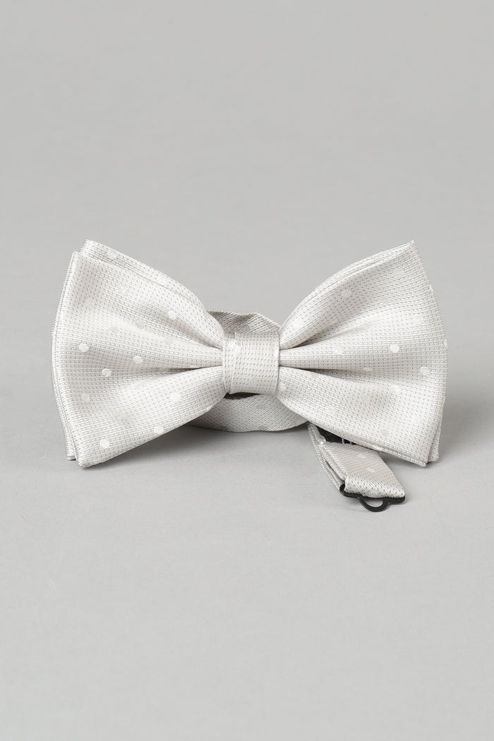 Rosi Collection Soft Knotted Bow Tie Silver for Men