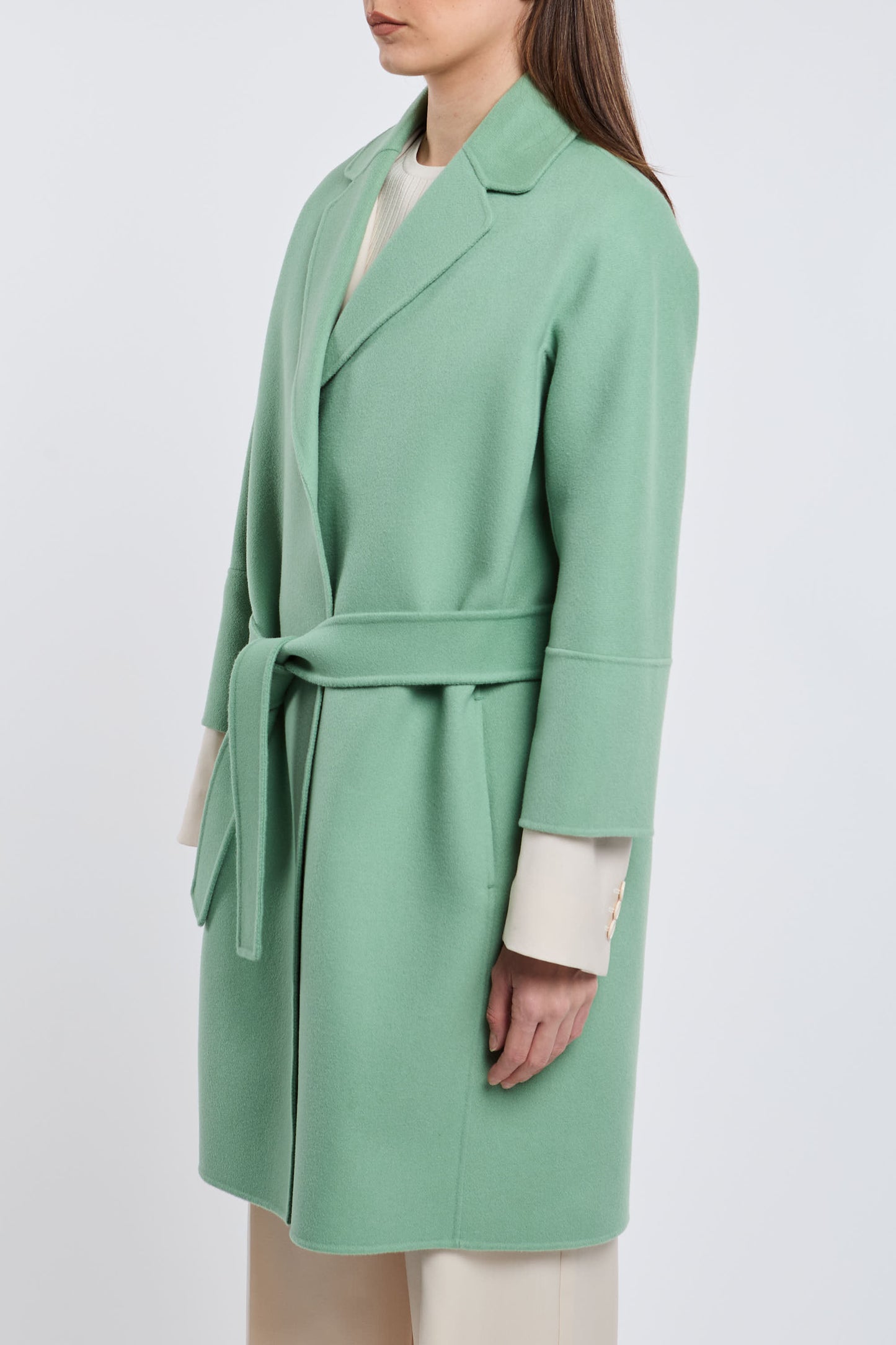  Max Mara S Coat 100% Wv Multicolor Verde Donna - 3