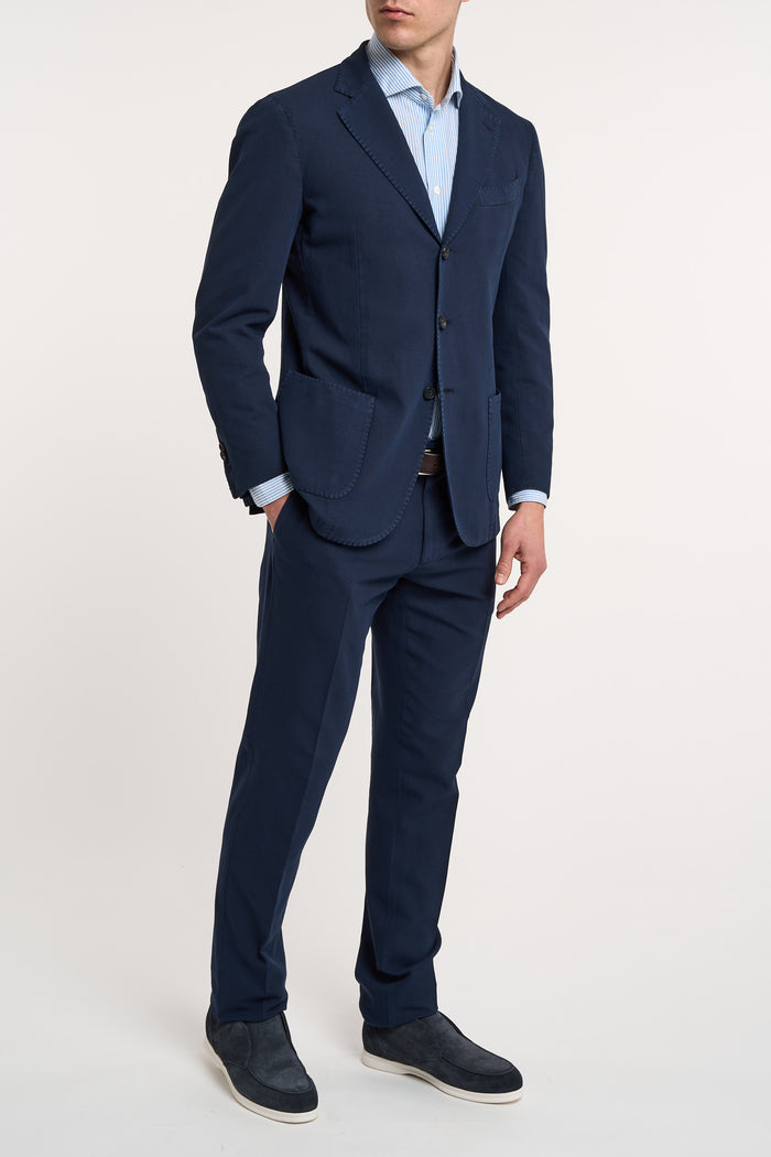  Santaniello Blue Cotton And Linen Suit Blu Uomo - 3