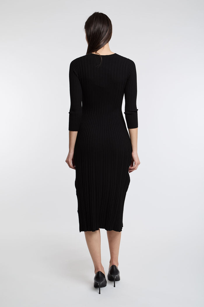 Max Mara Weekend Fitted Soft Black Dress 77%vi 23%pl Nero Donna - 4