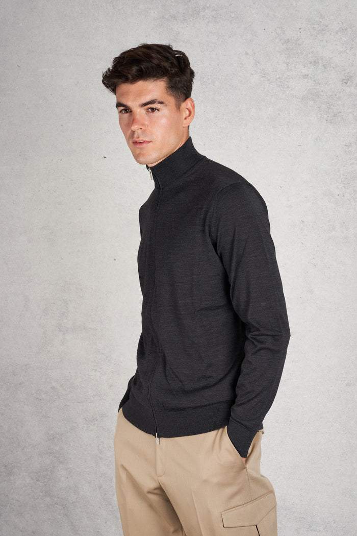 Filippo De Laurentiis Men's Gray Full Zip Shirt-2