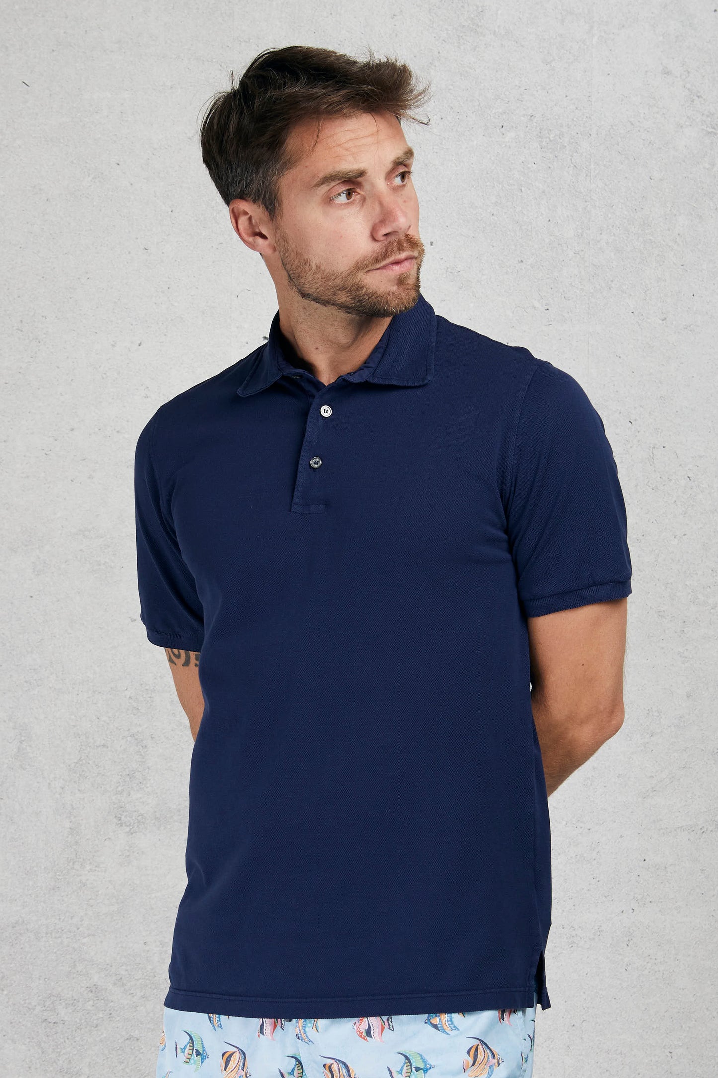  Fedeli Polo North M/m Piquet Blu Blu Uomo - 3