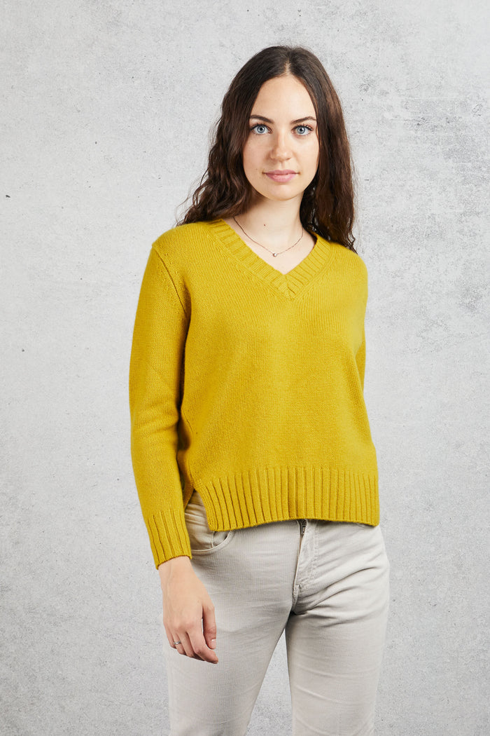  Purotatto V Neck Sweater Yellow Women Giallo Donna - 3