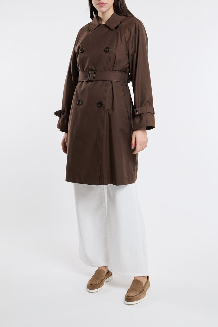  Max Mara The Cube Trench 66% Co 34% Pl Brown Marrone Donna - 2