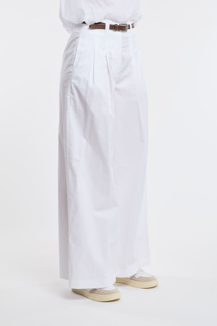  Peserico Pantalone Rasatello Di Cotone Stretch Bianco Bianco Donna - 3