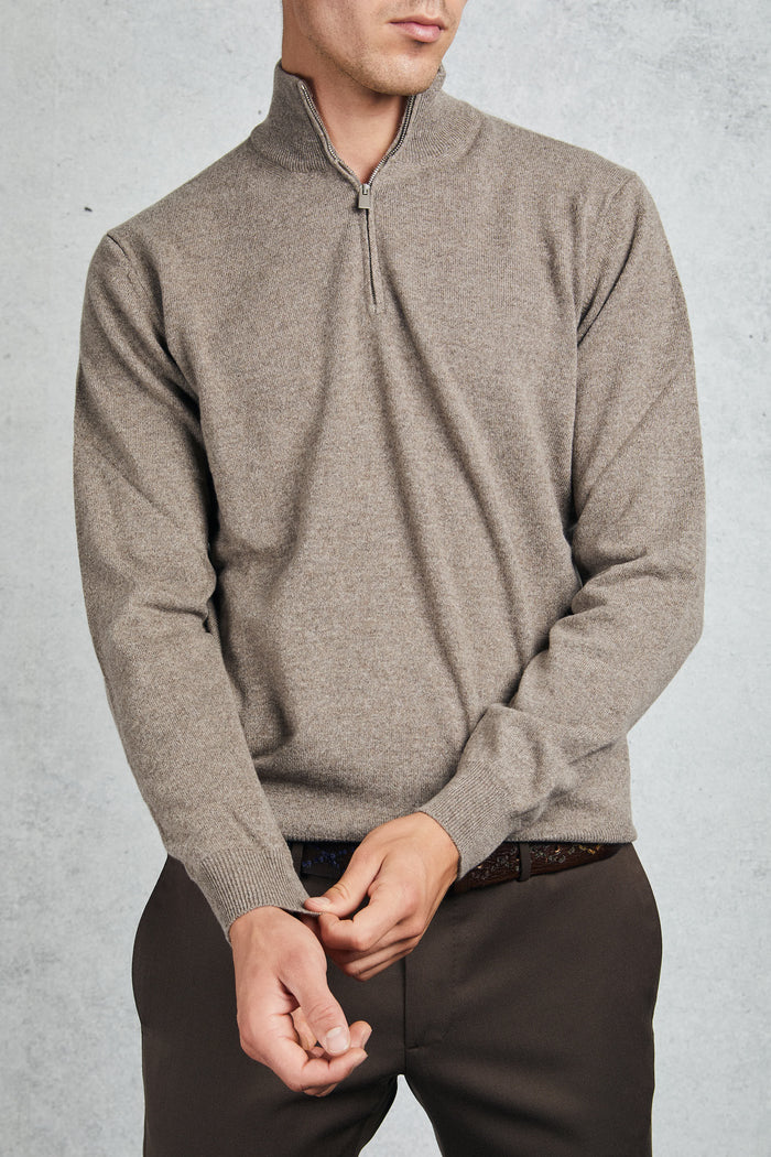  Filippo De Laurentiis Men's Brown Zip Neck Sweater Marrone Uomo - 5